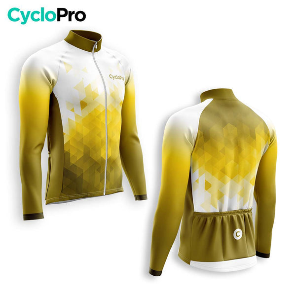 MAILLOT LONG DE CYCLISME HIVER JAUNE - CRISTAL+ Maillot thermique homme GT-Cycle Outdoor Store 