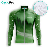 MAILLOT LONG DE CYCLISME HIVER VERT - SNOW+ Maillot thermique homme GT-Cycle Outdoor Store 