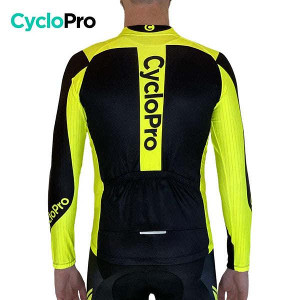 MAILLOT LONG DE CYCLISME JAUNE FLUO - HIVER - FLASH+ Maillot thermique homme GT-Cycle Outdoor Store 