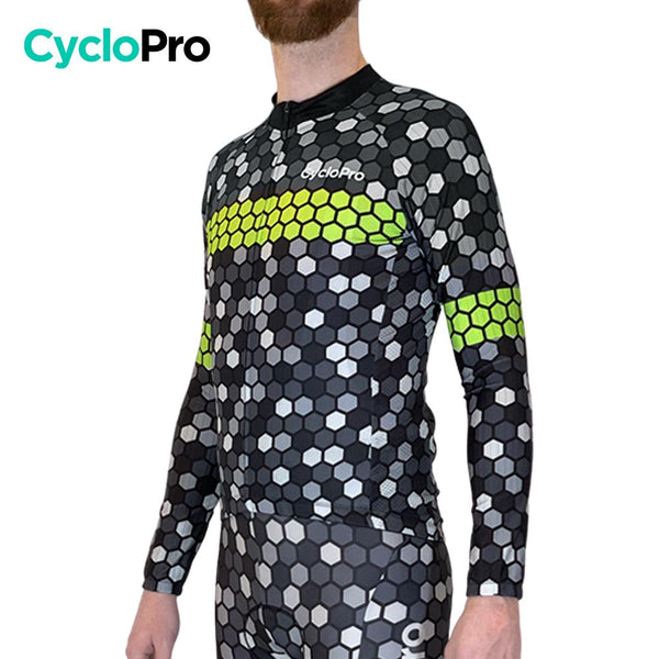 MAILLOT LONG DE CYCLISME JAUNE - HIVER - ATMOSPHERE+ Maillot thermique homme GT-Cycle Outdoor Store 