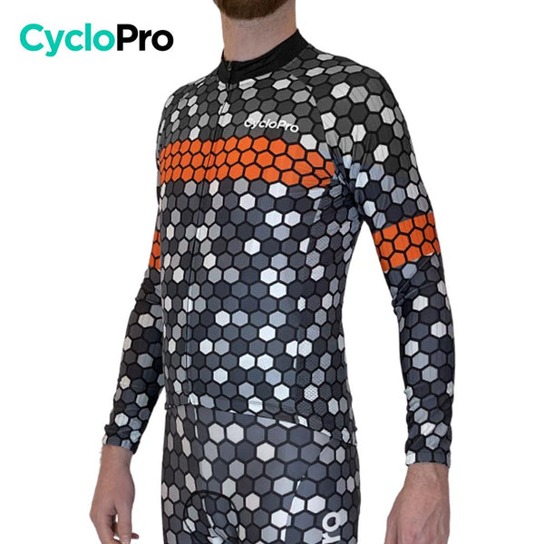 MAILLOT LONG DE CYCLISME ORANGE - AUTOMNE - ATMOSPHERE+ Maillot long pour homme GT-Cycle Outdoor Store 