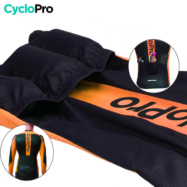 MAILLOT LONG DE CYCLISME ORANGE - AUTOMNE - FLASH+ Maillot long pour homme GT-Cycle Outdoor Store 