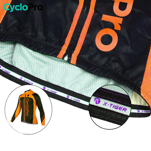 MAILLOT LONG DE CYCLISME ORANGE - AUTOMNE - FLASH+ Maillot long pour homme GT-Cycle Outdoor Store 