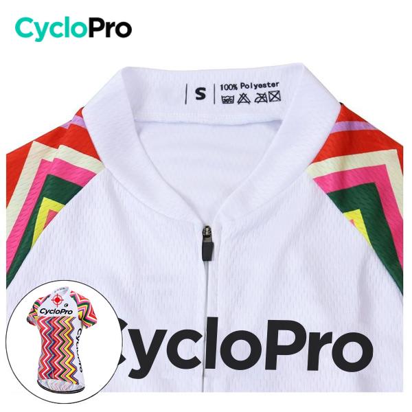 MAILLOT LONG DE CYCLISME ROSE - AUTOMNE - MOSAIQUE+ maillot manches longues pour femme GT-Cycle Outdoor Store 