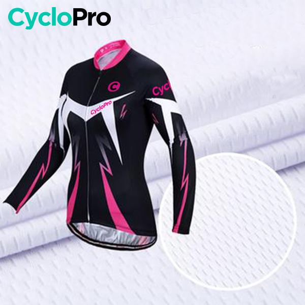 MAILLOT LONG DE CYCLISME ROSE - HIVER - CONFORT+ maillot thermique femme GT-Cycle Outdoor Store 