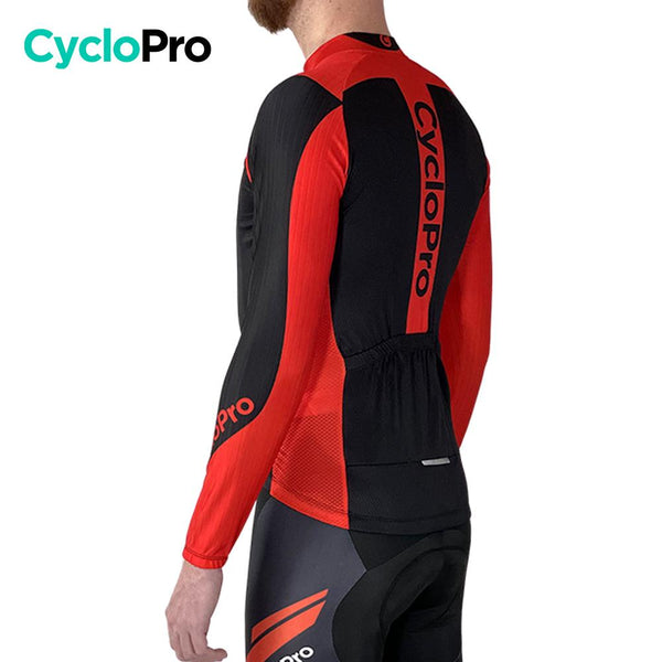 MAILLOT LONG DE CYCLISME ROUGE - HIVER - FLASH+ Maillot thermique homme GT-Cycle Outdoor Store 