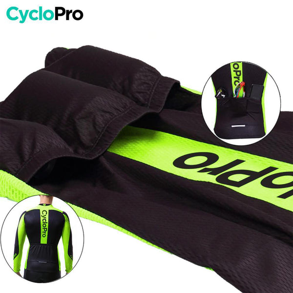 MAILLOT LONG DE CYCLISME VERT - AUTOMNE - FLASH+ Maillot long pour homme GT-Cycle Outdoor Store 