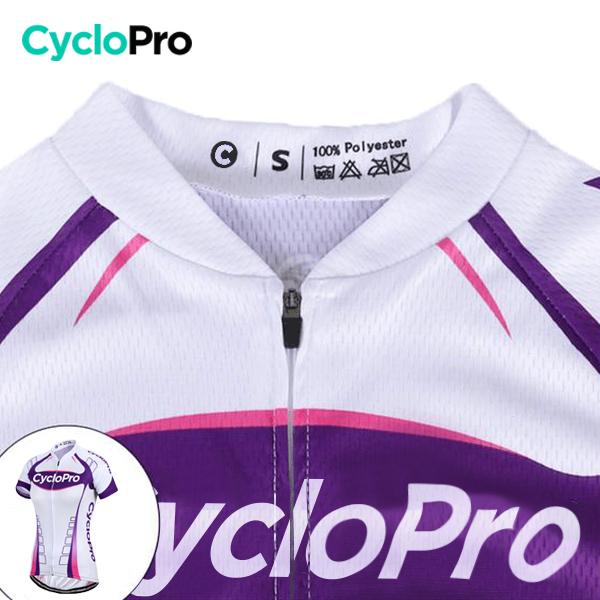 Maillot Vélo de Route Violet - Confort+ Tenue de cyclisme été Tamecco 