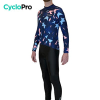 Tenue cycliste automne Rose et bleue - Origami tenue cyclisme homme GT-Cycle Outdoor Store 