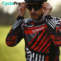TENUE CYCLISTE AUTOMNE ROUGE - DIRTY+ tenue de cyclisme CycloPro 