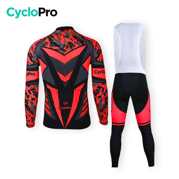 TENUE CYCLISTE AUTOMNE ROUGE - SQUAD+ tenue de cyclisme CycloPro 