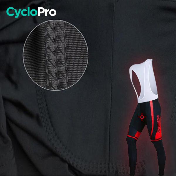 TENUE CYCLISTE AUTOMNE ROUGE - SQUAD+ tenue de cyclisme CycloPro 