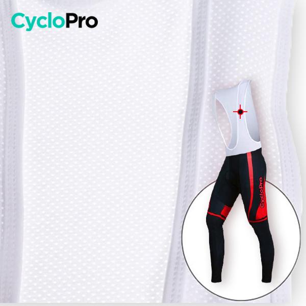 TENUE CYCLISTE AUTOMNE ROUGE - SQUAD+ tenue de cyclisme CycloPro 