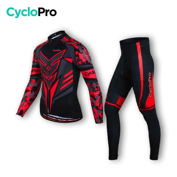 TENUE CYCLISTE AUTOMNE ROUGE - SQUAD+ tenue de cyclisme CycloPro Sans 4XL 
