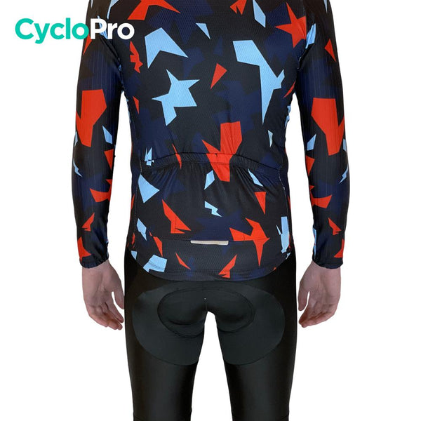 Tenue cycliste hiver Rouge et bleue - Origami+ tenue cyclisme homme GT-Cycle Outdoor Store 