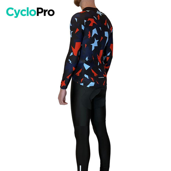 Tenue cycliste hiver Rouge et bleue - Origami+ tenue cyclisme homme GT-Cycle Outdoor Store 