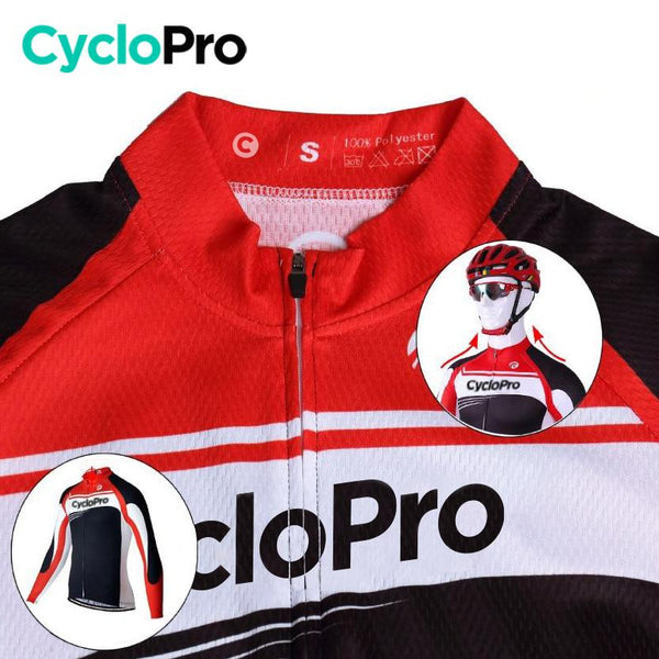 Tenue cycliste hiver rouge - Racing+ tenue cyclisme homme GT-Cycle Outdoor Store 