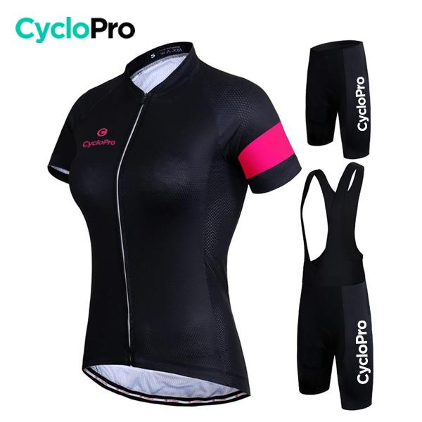 TENUE VÉLO DE ROUTE NOIRE - ÉLÉGANCE+ - DESTOCKAGE Tenue de cyclisme été CycloPro 