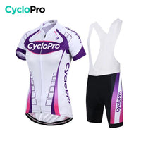 Tenue Vélo de Route Violet - Confort+ - DESTOCKAGE Tenue de cyclisme été Cyclo Pro Avec bretelles XS 