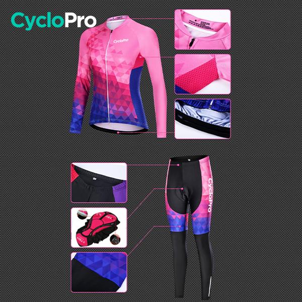 TENUE VÉLO FEMME HIVER - CUBIC+ tenue de cyclisme CycloPro 