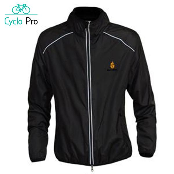 Veste de cyclisme coupe-vent et réfléchissant - DESTOCKAGE Cyclo Pro Manches longues - Noir L 